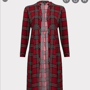 Torrid Plaid Challis Duster Kimono